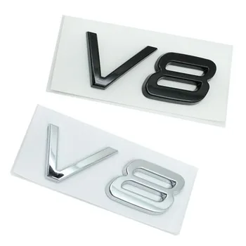 1 kom. Logo s natpisom V8 za Styling automobila Volvo, Naljepnica na ikonu, Male Amblem stražnjeg prtljažnika, auto oprema Srebrna/crna Sjajna