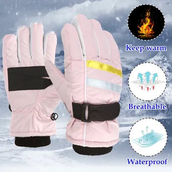 1 par dječje skijaške rukavice, odijelo, ulica zimske tople rukavice za djevojčice, snowboardera, dječake, ветрозащитные rukavice bez prstiju za djecu 7-12 godina