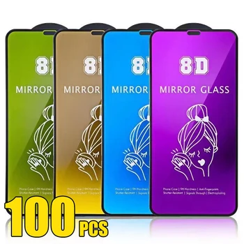 100pc 8D MIRROR Kaljeno Staklo 9H Zaštitna Folija Za Ekran Za iPhone 14 Pro Max 13 Mini 12 11 XS XR X 8 7 6 Plus SE