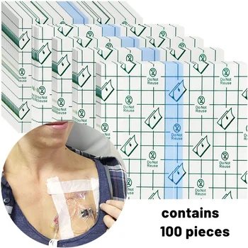 100pc Vodootporne Prozirne Ljepljive Filmske Trake Prozirna Zavoji Za Rane Štitnici za Tuširanje od Operacije Koljena 4 Inča