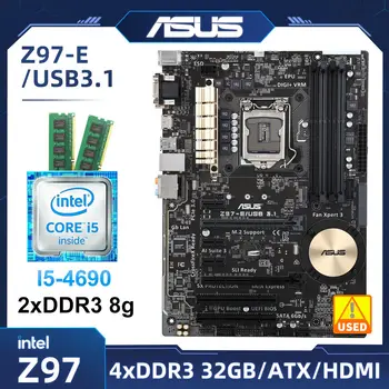 1150 Kit matične ploče ASUS Z97-E/USB3.1 s procesorom i5-4690 + 2xDDR3 8g ram Kit matične ploče Intel Z97 M. 2 SATA III HDMI PCI-E X16 ATX