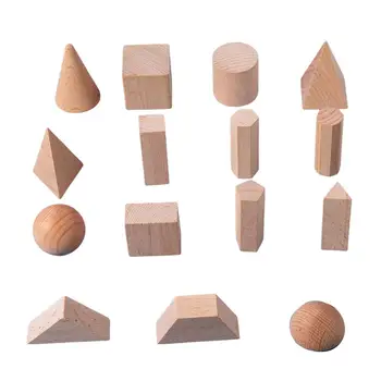 15 drvenih geometrijskih figura, укладывающих čestica, 3D-oblika za djecu u dobi od 2 godine