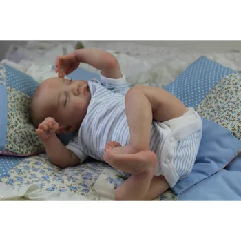 19 inča Pokupila Levi Novorođenče Spava Dijete Lutke Ručni Rad Realni 3D Slika Kože s Vidljivim Venama Bebe Reborn Lutke za Djecu