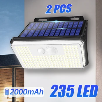 2 Pakiranja IP67 Vode, Solarne Vanjske Vrtne Svjetiljke Super Svijetle 178/235 led Senzor Pokreta Zidne Lampe Za Solarne Baterije Sigurnosna Svjetiljka