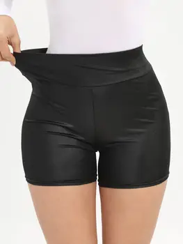 2022 Nove ženske oblikovana seksi Kratke hlače od umjetne kože s visokim Strukom, Prevelike Elastične Sportske Kožne gaćice