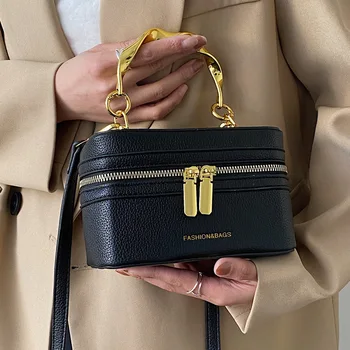 2023, Luksuzna ženska torba preko ramena u maloj kutiji, Marke Ženske torbe i torbice sa zlatnim plastične ručke, клатч, Večernja torba za zurke