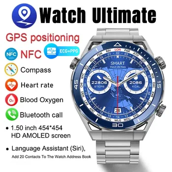 2023 Novi ECG + POENA Bluetooth Poziv Smartwatch Kompas GPS atletske Staze 454*454 Ekran Smartwatch Gospodo Za HUAWEI Watches the Ultimate