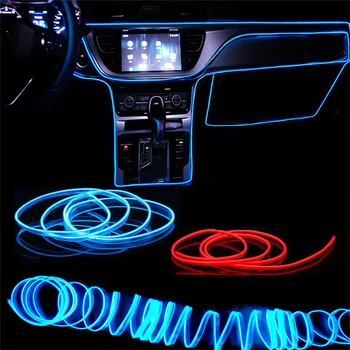 3 M Led dekorativna lampa za unutrašnjost automobila EL-Postavljanje Neonske traka za Auto DIY Fleksibilan difuzno svjetlo USB-dioda za zurke za vozila