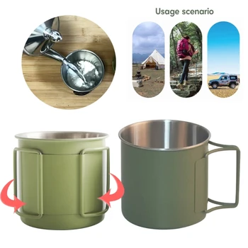 330 ml Pješačkih šalica od nehrđajućeg Čelika, Prijenosni demitasse, Planinarenje čaša za vodu, pribor za kampiranje Izravna isporuka