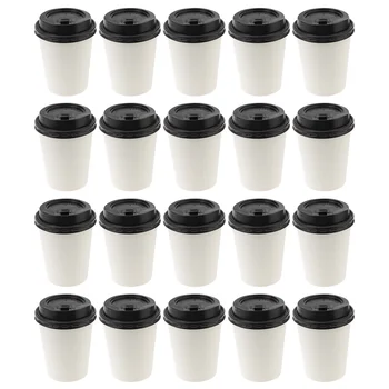 50 kom. za jednokratnu upotrebu šalica kave, Izolacijski dvostruka papirnata čaša za poneti s poklopcem (8 unci, 280 ml)