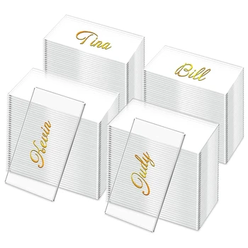 50 Komada akril kartice za smještaj, transparentne pravokutne prazne kartice za raspored sjedenja za diy svojim rukama, vjenčanja, rođendana ili Božića