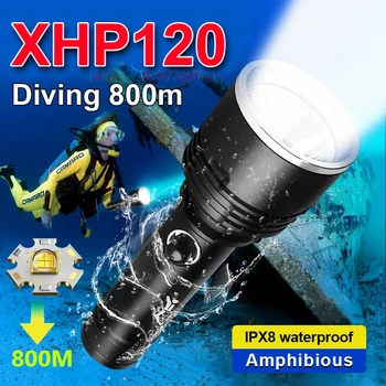 6000 Odraza Super XHP120 Snažna Svjetiljka Za Ronjenje, Ronjenje s High power Led Dive Torch IPX8 Vodootporan Svjetlo Za Podvodni Lov