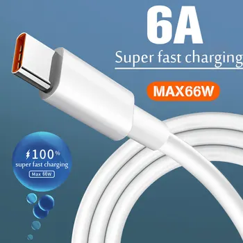 6A 66 W USB Tipa C Kabel Super Cepat Untuk Huawei Mate 40 50 Xiaomi 11 10 Pro OPPO R17 Kabel za Prijenos podataka Pengisi Daya USB C Pengisi Daya