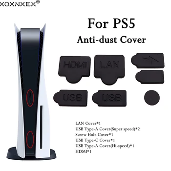 7 kom./compl. prašinu priključak za igraće konzole PS5, silikon prašinu torbica, prašinu priključak za dodatnu opremu igraće konzole PS5