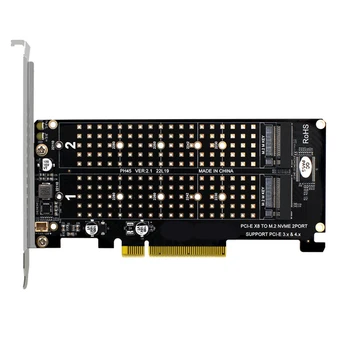 Adapter PCIEX8 za NVME M. 2 MKEY 2 luka Split kartica 2x32 Gbit/s Brzina prijenosa podataka Adapter za proširenje RAID Matična ploča