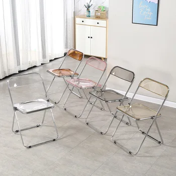 Akril sklopivi stolac C-6 C-16, skandinavski kristalnu stolica, ins stil, sklopive stolice, shop odjeće za čaj s mlijekom, vanjski transparentno stolica