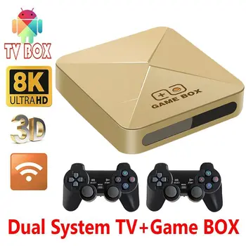 Android Smart TV Box 10000 Igre Quad Двухсистемный Igra Emulator 8K UHD konzola za PS1/GBA/GBC/MD Bežični kontroler