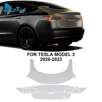 Auto Prednja i Stražnja Svjetla Prtljažnik Nevidljiva Prozirna Naljepnica Tpu Za Tesla Model 3 2020-2023 Zaštitna traka Od Sudara