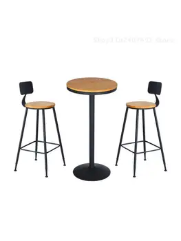 Bar stolica Iron Art Moderne Jednostavna Stolica sa visokim naslonom za leđa, Bar stolica, Kafić, Trgovine čaj s mlijekom, Dom je Okrugli stol i kombinacija stolice