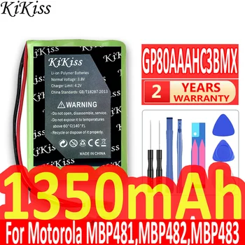 Baterija KiKiss 1350 mah GP80AAAHC3BMX, HRMR03 za Motorola MBP481, MBP482, MBP483 Batteria + Besplatni alati