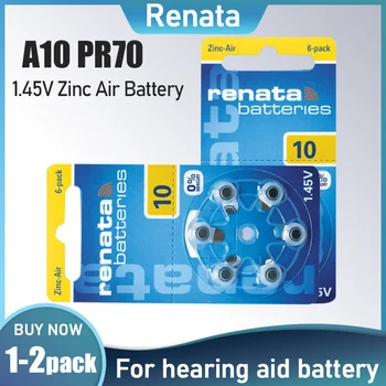 Besplatna Dostava 6-12 kom Renata ZA10 PR70 A10 10A 10 1,45 105 mah cink zrak baterije za slušni aparat Gumb baterije novčić ćelija