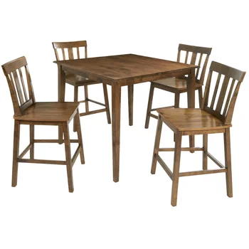 Blagovaona set od 5 predmeta, uključujući stol i 4 stolice, trešnja boje, set od 5