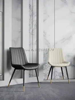 Blagovaona stol sa naslonom, stolica u skandinavskom stilu, restoran svjetlo luksuzni blagovaona stolice, domaći bijeli moderan minimalistički make-up za spavaće sobe