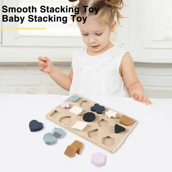 Blok-puzzle za stres, Silikon Geometrijskih oblika, Dječji blokovi, 3D puzzle, Toranj za učenje.