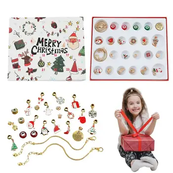 Božićni Adventski-Kalendar 2023 Božićni Narukvica Odbrojavanje Poklon Kutija DIY Kit Za Izradu nakita lijep Božićni Odbrojavanje Poklon Kutija