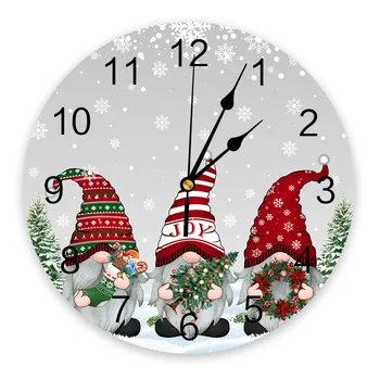 Božićni Zimske Zidni sat s Гномом u obliku Pahuljica, Moderan dizajn, Kuhinjske Viseće Sat, Kućnog tekstila, Bešumni Zidni satovi