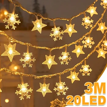 Božićno Drvce, Pahuljica, led Svjetla, Ukras za Božićno Drvce, Vijenac s Vila, Viseće dekoracije Za kućne zabave, Nova Godina 2024