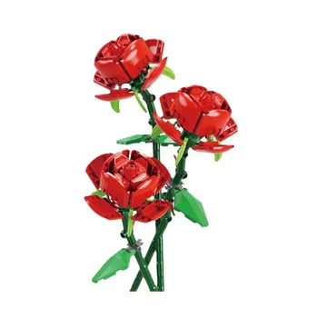 Buket od 3 Ruže, blok, Romantični skup Poklon, Ukras za dom, Cvijet, blok 