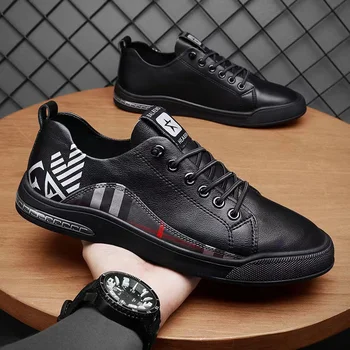 Cipele za skateboard, Tenisice Leader, high-end brand, Вулканизированная obuća, Kožna muška Obuća Visokog kvaliteta, Lux Dizajnerske cipele Bijele Boje