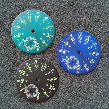 Crna, plava i zelena 37 mm brojčanik debljine 0,4 mm, rabljenog se nalazi na oko 6 sati, pogodan za mehanizama ST3621 ili ETA6498