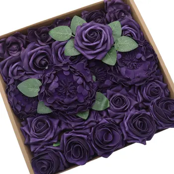 D-Seven Umjetno cvijeće Tamno-ljubičaste boje Kombinirani okvir za svadbeni buketi svojim rukama Centralne kompozicije Svadbeni tuš College kuće