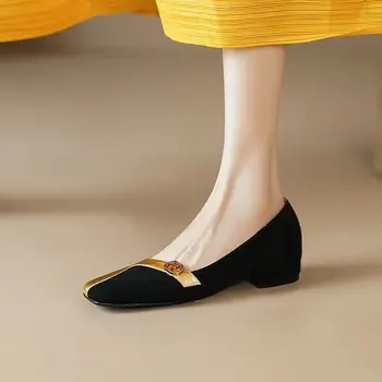 Design отстрочка, trendy ženske cipele na nisku petu, Elegantne cipele na visoku petu 2023, Uredski ženske svakodnevne jednostavne cipele s trga vrhom
