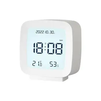 Digitalni Alarm Prikaz temperature, Vlažnosti Desktop Sat Glasovno Upravljanje noćno svjetlo