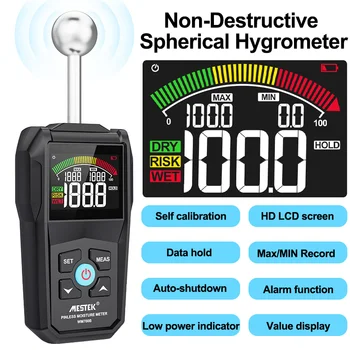 Digitalni mjerač vlage u drvu Hygrometer Beskontaktni detektor vlage u drvu Alarm Nerazorna tester vlage Detektor vlage