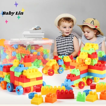 DIY plastični gradbeni blok s velikim česticama, igračke za rano obrazovanje djece, подарочное kantu za vrtić u rasutom stanju, mini blok