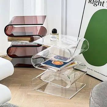 Dizajn je Jednostavan kava stol, приставного stol za kauč, jedinstveni multifunkcionalni transparentnog kava stol, kutni ormar, polica za časopise, dekor