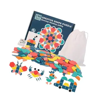 Drvene Puzzle igra Geometrijskih oblika, Klasične igračke za dječji vrtić, Logička igračka