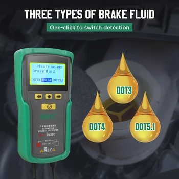 DUOYI DY23C Tester kočione tekućine za vozila Precizan Test Provjera sadržaja vode U automobilskoj tekućine za kočnice-Stop Kvaliteta ulja TOČKA 3/4/5.1