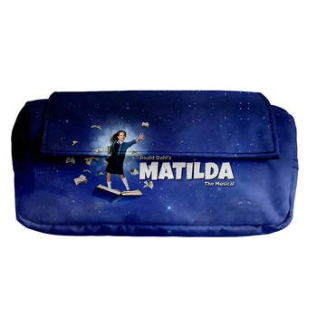Dupli sloj torba za olovke WAWNI Roald Dahl's Matilda the Musical, Muška/Ženska Torba na munje u stilu Харадзюку, Moderan torba munje s 3D ispis, torba za olovke