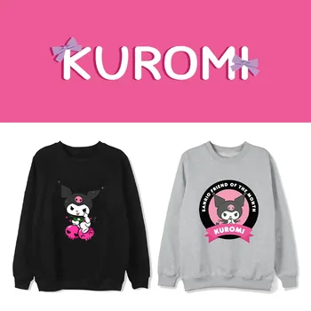 Džemper Kuromi s okruglog izreza za muškarce i žene, Novi trend Ins, Slobodan pulover okruglog izreza, proljeće-jesen topla moderan džemper s po cijeloj površini