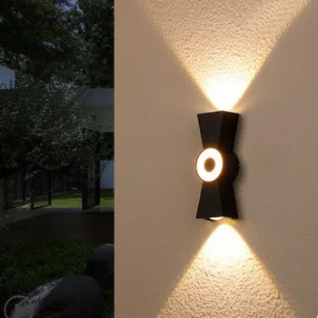e27 Žarulja Vanjska zidna svjetiljka Vodootporno aluminijsko spot svjetiljka s pozadinskim osvjetljenjem, gore i dolje, dvostruki zid svjetla na trijemu, zidne lampe u dvorištu