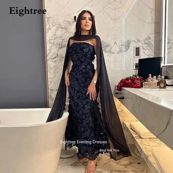 Eightree Tamno Plave Večernje Haljine S Cvjetnog Aplikacija Sirena Abendkleider Dubai Vestidos De Fiesta Elegantes Para Mujer 2023