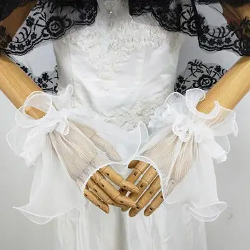 Elastična manžeta na zapešćima mladenke lijepe suknja oblika, prijenosnih nadzemnih vrećice za svadbene zurke, bijele čipke pljuska na zapešćima za žene