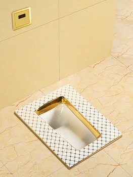 Europska boji čučanj wc wc potrošačke смывной spremnik full keramičke pisoar u stilu приземистой jame hotelske klase, luksuzni zlatni