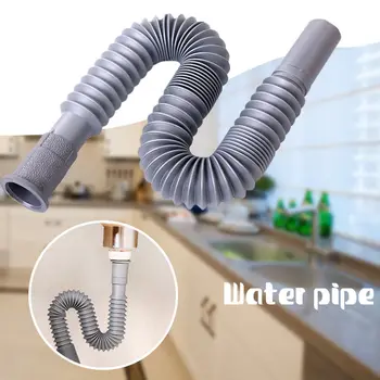Fleksibilna crijeva Za sudopera Produžni kabel za sudoper Siva 80 cm Umivaonik Za Dom Univerzalna Plastična cijev za kupaonicu