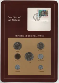 Franklin Mail ispis Filipini 1983-1985 7 komada 1 Komplet 1 Bod-2 pezo Set kovanica sa životinjama 100% Original